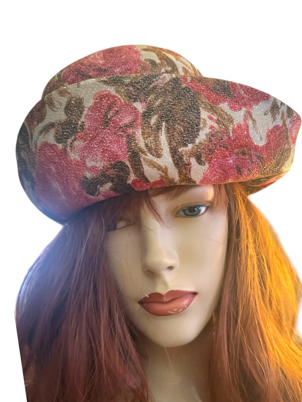 Vintage 1960s  Sailer Style Floral Pink Women’s  Hat